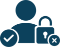 Personnel Checkmark Lock Icon